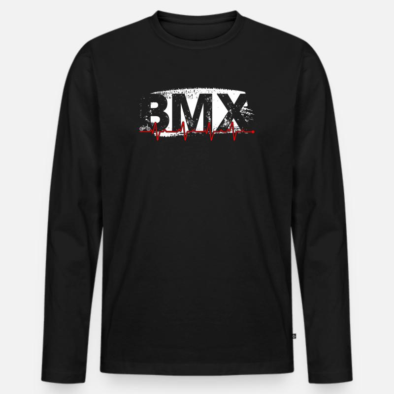 BMX Pulse Graffiti - Männer Premium Bio Langarmshirt - Schwarz