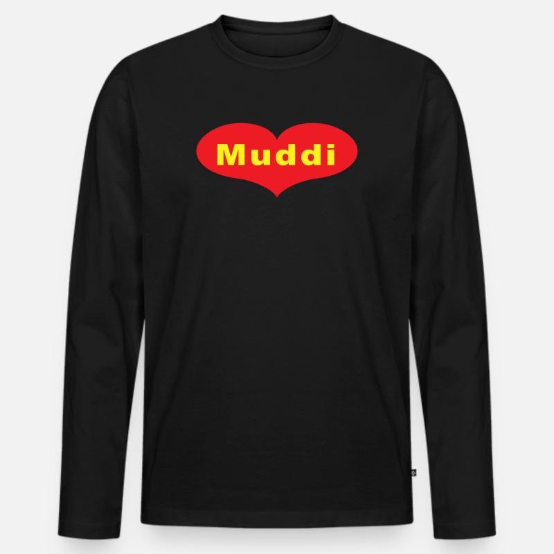 Muddi - Männer Premium Bio Langarmshirt - Schwarz