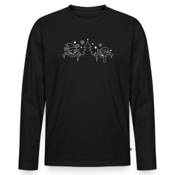 Lustige Rentiere Heiligabend - Männer Premium Bio Langarmshirt - Schwarz - Vorne - Nico (187cm)