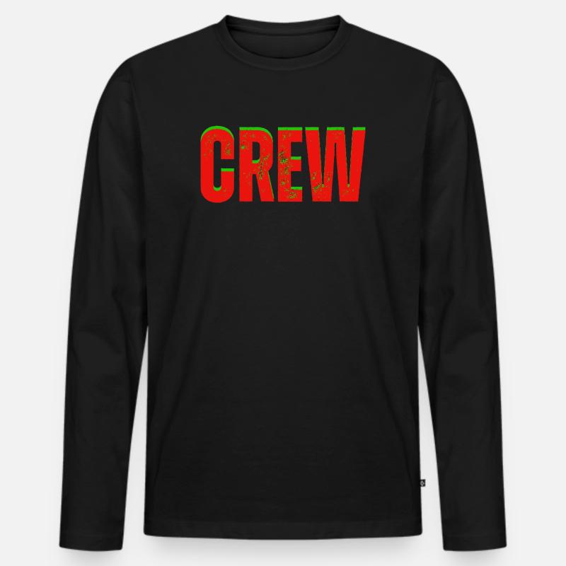 Crew rot grün - Männer Premium Bio Langarmshirt - Schwarz