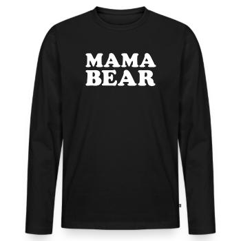 MAMA BEAR – Retro Statement - Men's Premium Organic Long Sleeve Shirt - black - Front - Nico (187cm)