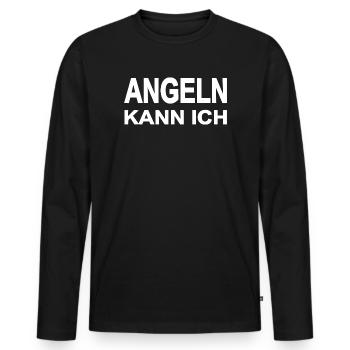 Angeln - Männer Premium Bio Langarmshirt - Schwarz - Vorne - Nico (187cm)