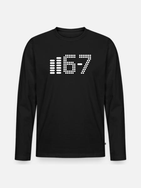 67 - Männer Premium Bio Langarmshirt - Schwarz