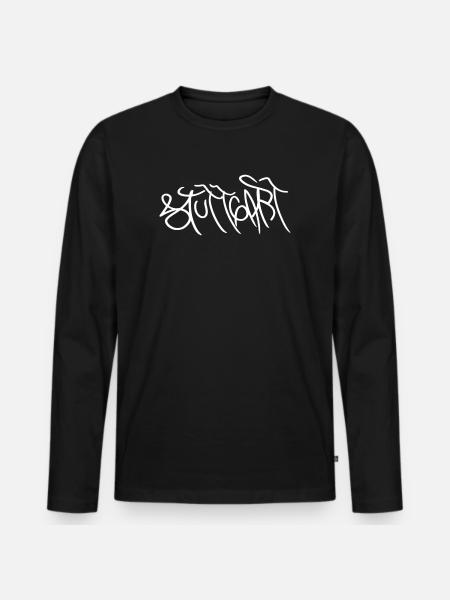 Stuttgart Graffiti Font - Men's Premium Organic Long Sleeve Shirt - black