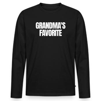 Favorite Grandchild Funny I'm Grandma's Favorite - Männer Premium Bio Langarmshirt - Schwarz - Vorne - Nico (187cm)