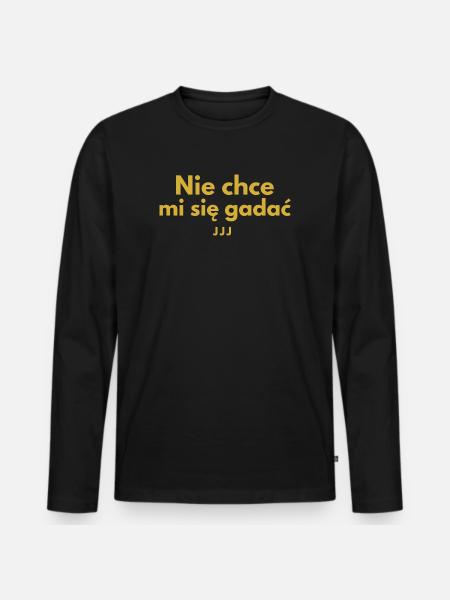 Ich will nicht reden – JJJ - Männer Premium Bio Langarmshirt - Schwarz