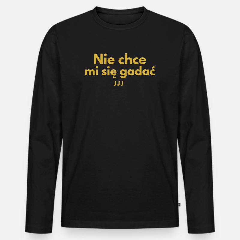 Ich will nicht reden – JJJ - Männer Premium Bio Langarmshirt - Schwarz