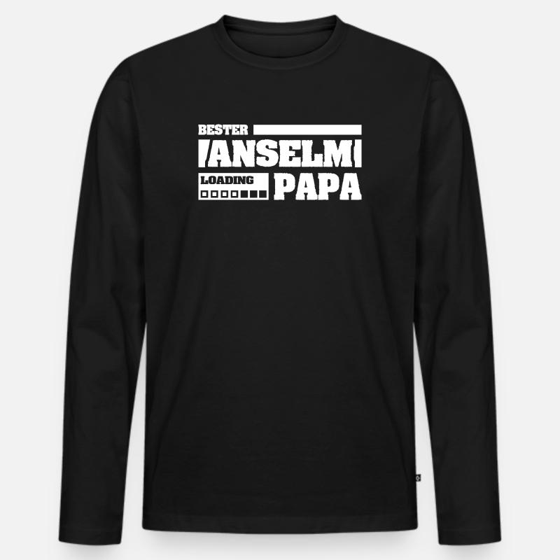 Anselm als Geburt - Männer Premium Bio Langarmshirt - Schwarz