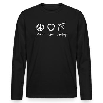 Peace Love Archery - Men's Premium Organic Long Sleeve Shirt - black - Front - Nico (187cm)