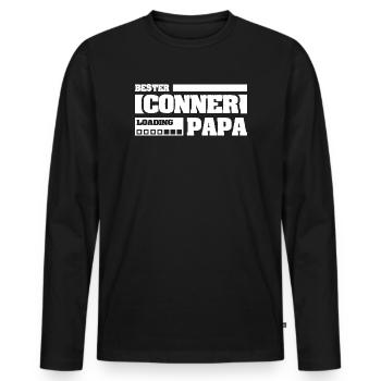 Geburt Conner - Männer Premium Bio Langarmshirt - Schwarz - Vorne - Nico (187cm)