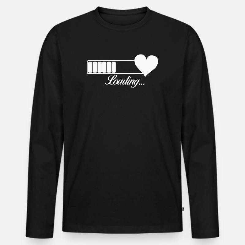 Herz-Loading Fortschritt - Männer Premium Bio Langarmshirt - Schwarz