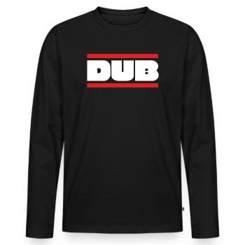 DUB Word Grass avec des barres rouges - T-shirt manches longues Premium bio Homme - noir - Devant - Nico (187cm)