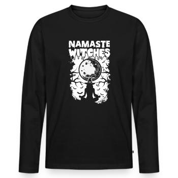 Namaste Witches Meditation Hexe - Männer Premium Bio Langarmshirt - Schwarz - Vorne - Nico (187cm)