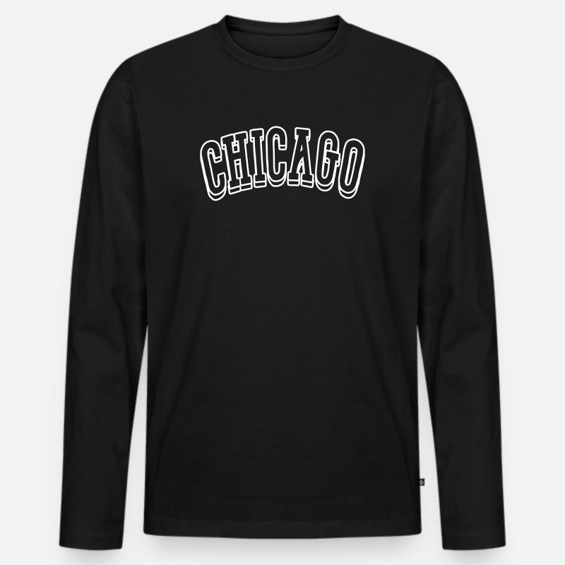 chicago shirt - Männer Premium Bio Langarmshirt - Schwarz