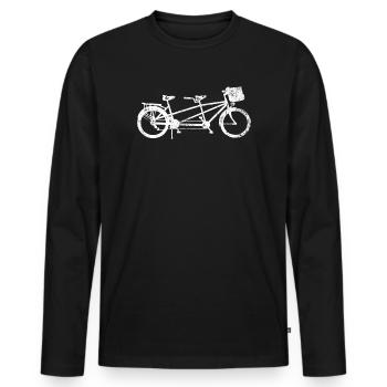Silhouette de vélo tandem - T-shirt manches longues Premium bio Homme - noir - Devant - Nico (187cm)