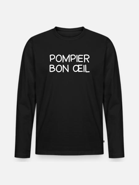 pompier, caserne de pompier, incendie - T-shirt manches longues Premium bio Homme - noir