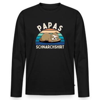 Papa Schlafshirt Schnarchshirt Faultier - Männer Premium Bio Langarmshirt - Schwarz - Vorne - Nico (187cm)