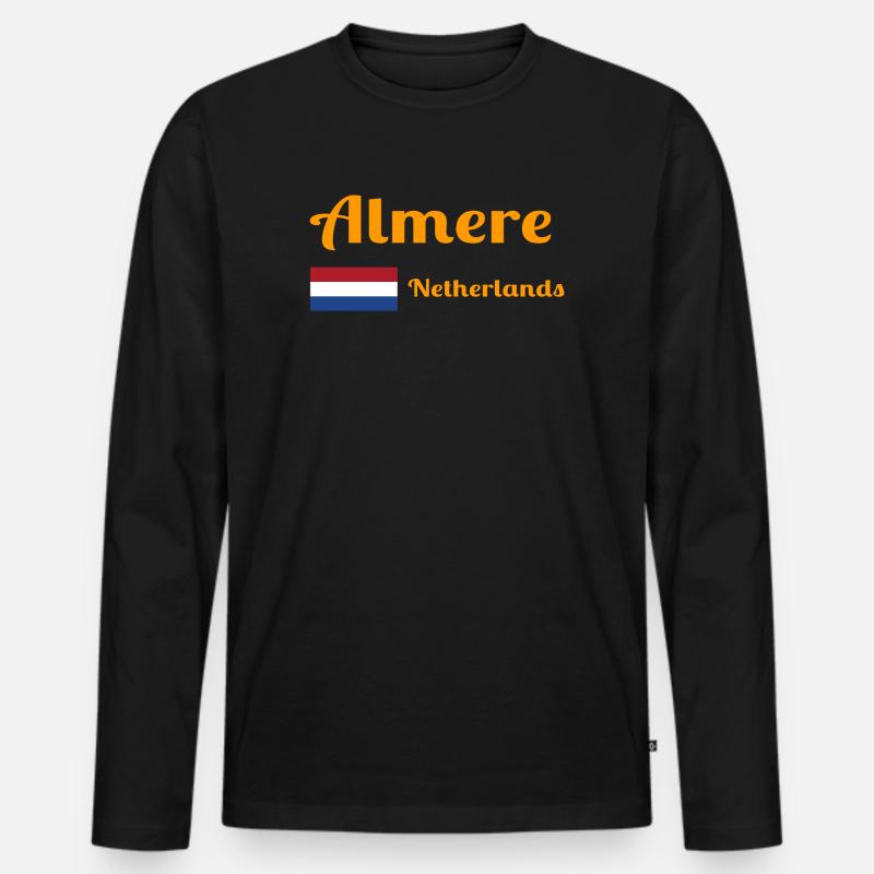 Almere Niederlande - Stilvolle Drucke - Männer Premium Bio Langarmshirt - Schwarz
