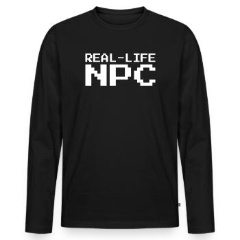 Real Life NPC Gaming - Men's Premium Organic Long Sleeve Shirt - black - Front - Nico (187cm)