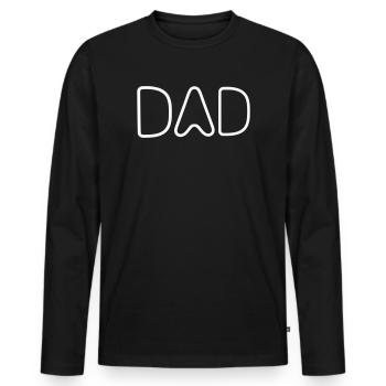Dad Font Logo for Proud Dads and Dads - Men's Premium Organic Long Sleeve Shirt - black - Front - Nico (187cm)