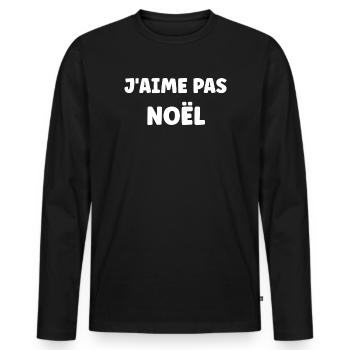 Ich mag Weihnachten nicht - Männer Premium Bio Langarmshirt - Schwarz - Vorne - Nico (187cm)