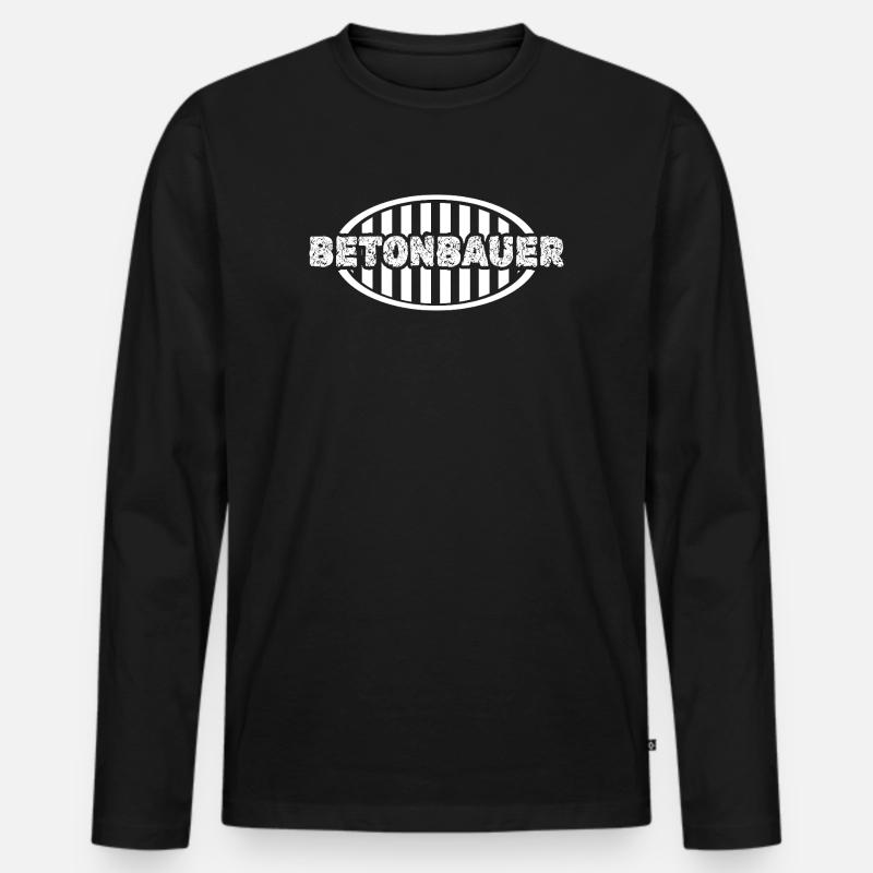 Betonbauer - Männer Premium Bio Langarmshirt - Schwarz