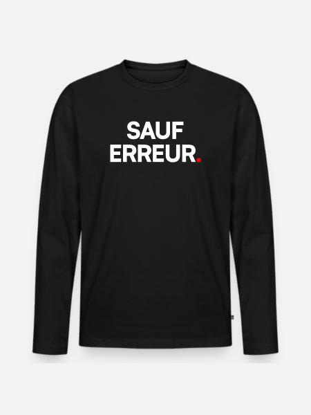 Sauf erreur - T-shirt manches longues Premium bio Homme - noir