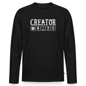 Content Creator Vlogger Online Streamer Influencer - Männer Premium Bio Langarmshirt - Schwarz - Vorne - Nico (187cm)