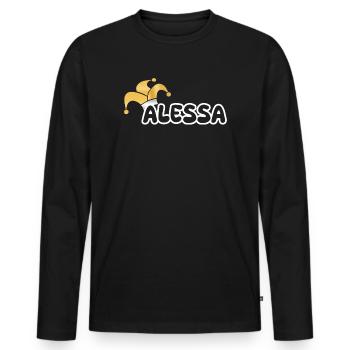 Fastnacht Alessa - Männer Premium Bio Langarmshirt - Schwarz - Vorne - Nico (187cm)