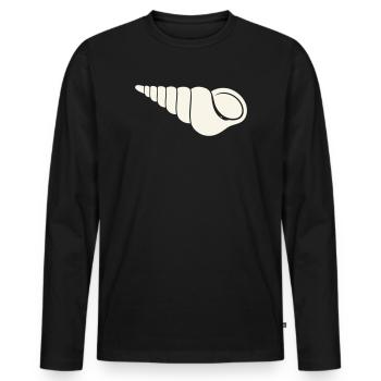 Coastal spiral shell sketch - Men's Premium Organic Long Sleeve Shirt - black - Front - Nico (187cm)