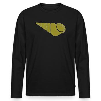 Motif d’escargot spirale olivier - T-shirt manches longues Premium bio Homme - noir - Devant - Nico (187cm)