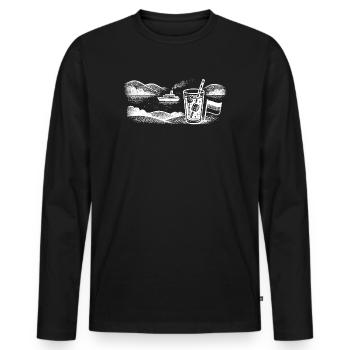 Urlaubsfeeling  - Männer Premium Bio Langarmshirt - Schwarz - Vorne - Nico (187cm)