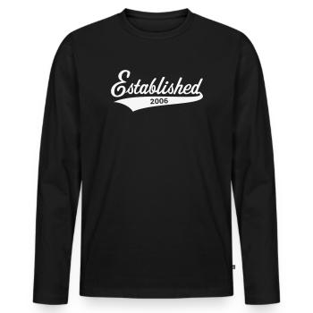 Established 2006 (Geburtsjahr, Geburtstag / White) - Männer Premium Bio Langarmshirt - Schwarz - Vorne - Nico (187cm)