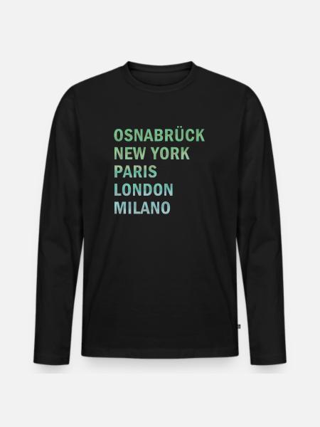 Metropole Osnabrück - Männer Premium Bio Langarmshirt - Schwarz