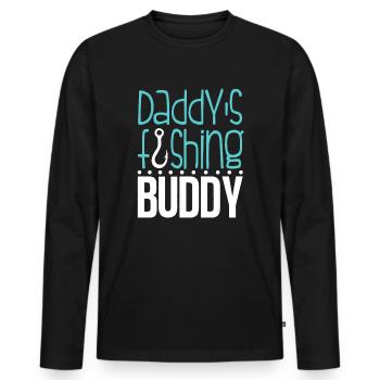Daddy's Fishing Buddy Shirt - Men's Premium Organic Long Sleeve Shirt - black - Front - Nico (187cm)