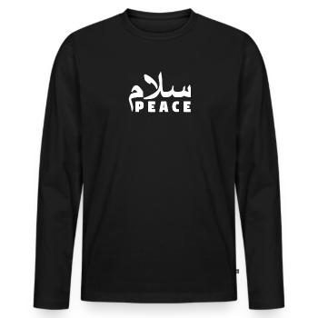 Salam Peace - musulman - T-shirt manches longues Premium bio Homme - noir - Devant - Nico (187cm)