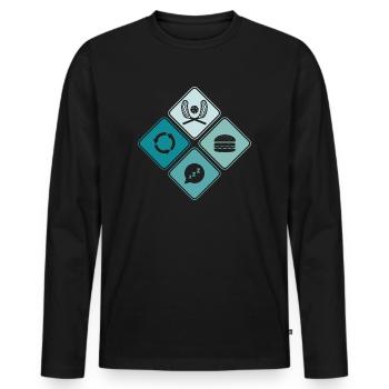 Floorball Floorball Floorball Players - Men's Premium Organic Long Sleeve Shirt - black - Front - Nico (187cm)