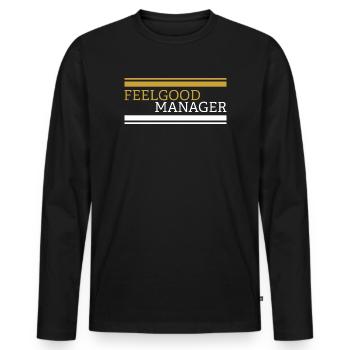 Tshirt Feelgood manager - T-shirt manches longues Premium bio Homme - noir - Devant - Nico (187cm)