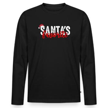 Le favori du Père Noël - T-shirt manches longues Premium bio Homme - noir - Devant - Nico (187cm)
