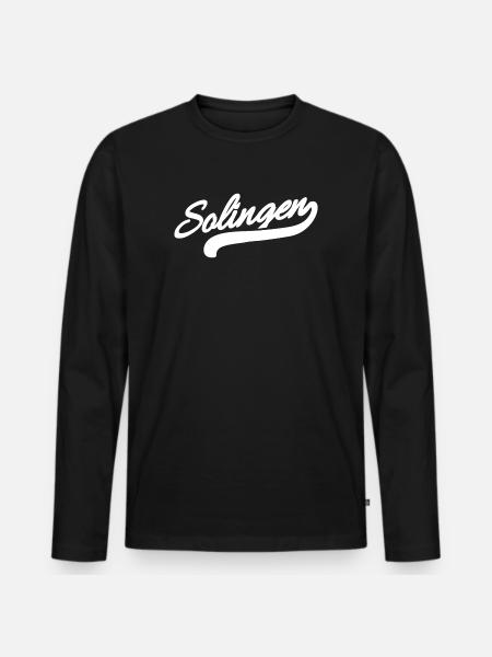 Solingen Retro - Men's Premium Organic Long Sleeve Shirt - black