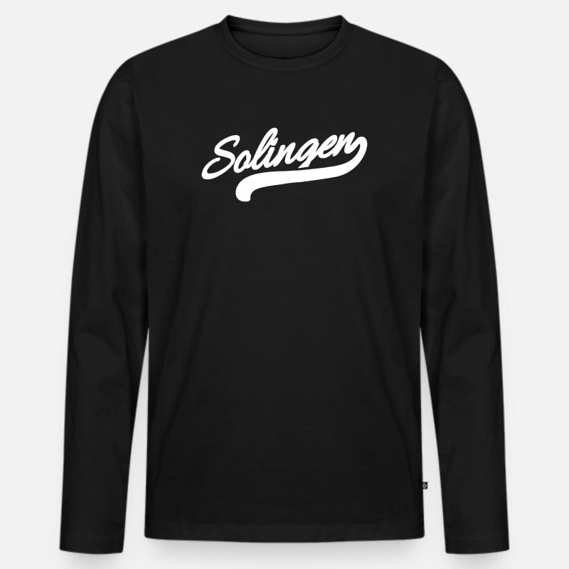 Solingen Retro - Männer Premium Bio Langarmshirt - Schwarz