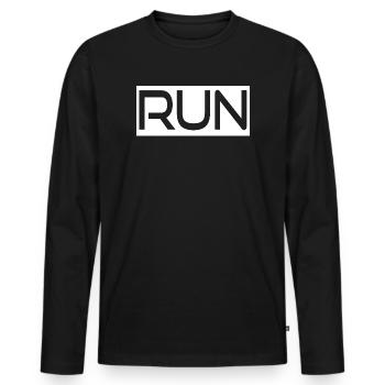 Laufen - Männer Premium Bio Langarmshirt - Schwarz - Vorne - Nico (187cm)