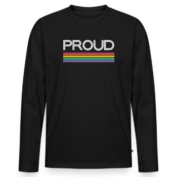 Pride Month LGBT - Proud! - Men's Premium Organic Long Sleeve Shirt - black - Front - Nico (187cm)