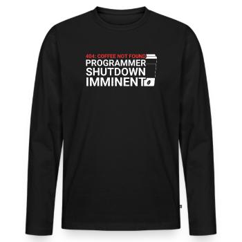 Programmers generate code from coffee - Men's Premium Organic Long Sleeve Shirt - black - Front - Nico (187cm)