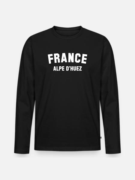 ALPE D HUEZ France - Men's Premium Organic Long Sleeve Shirt - black