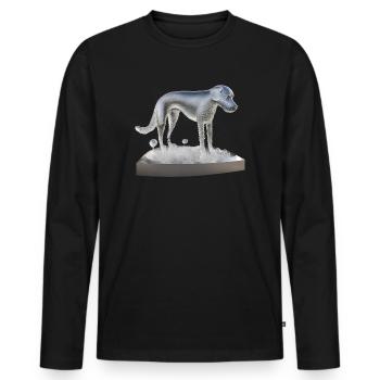 Un chien fait d’eau / gouttes d’eau - T-shirt manches longues Premium bio Homme - noir - Devant - Nico (187cm)