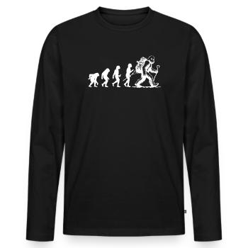 Bigfoot Sasquatch Hide And Seek Sayings - Men's Premium Organic Long Sleeve Shirt - black - Front - Nico (187cm)