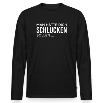 Tu aurais dû être avalé - T-shirt manches longues Premium bio Homme - noir - Devant - Nico (187cm)