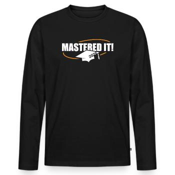 Master 2026 Graduation Graduation - Men's Premium Organic Long Sleeve Shirt - black - Front - Nico (187cm)