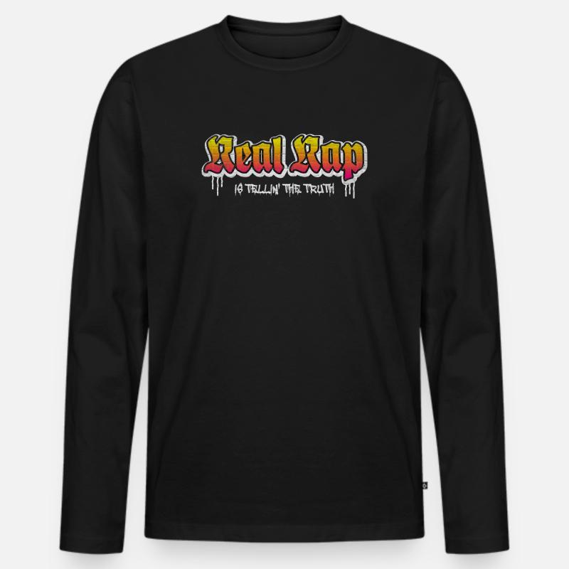 Real Rap - Männer Premium Bio Langarmshirt - Schwarz